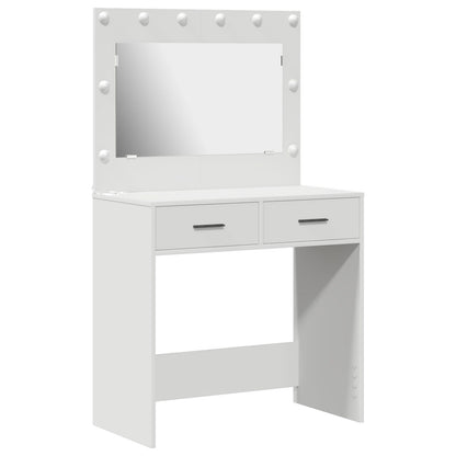 Sminkbord med LED-lampor Vit 78,5x41x135 cm