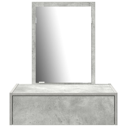 Väggmonterat sminkbord Betonggrå 60x40x70 cm