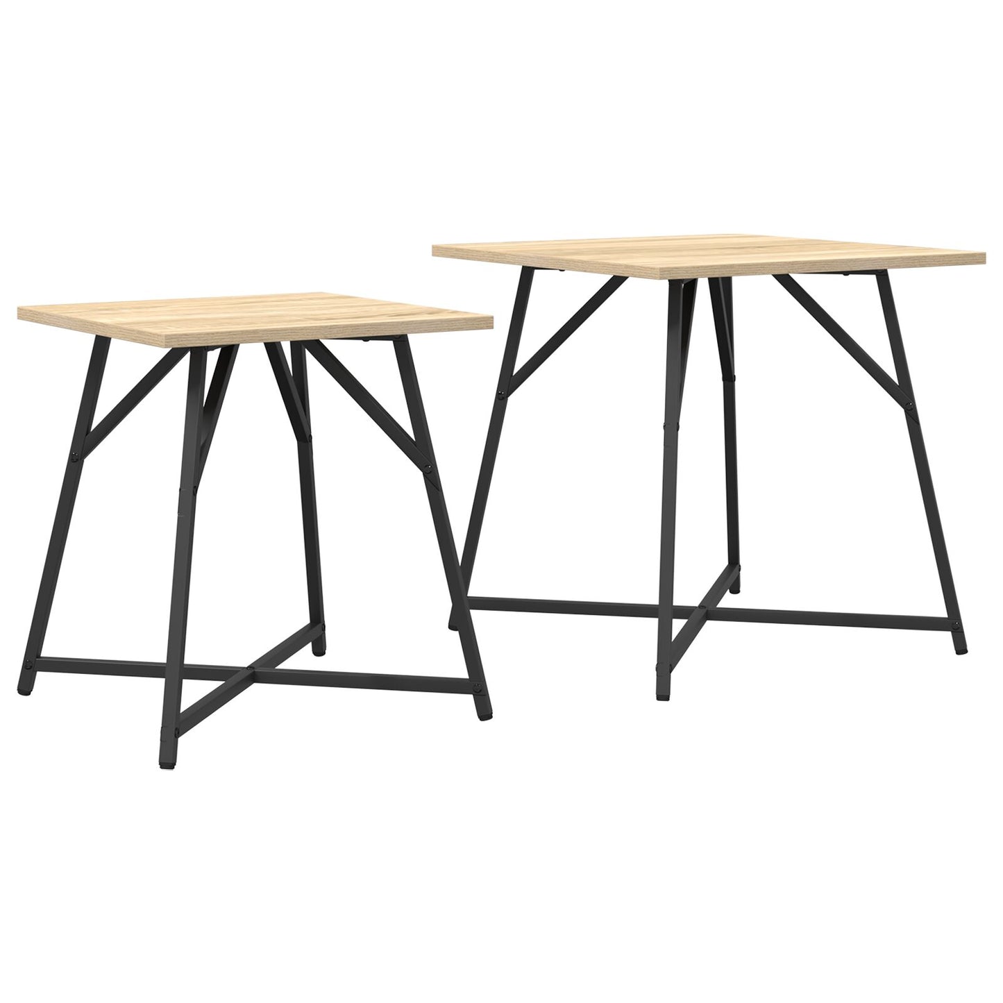 Sidobord 2 st Sonoma Ek Fuskträ och Metall