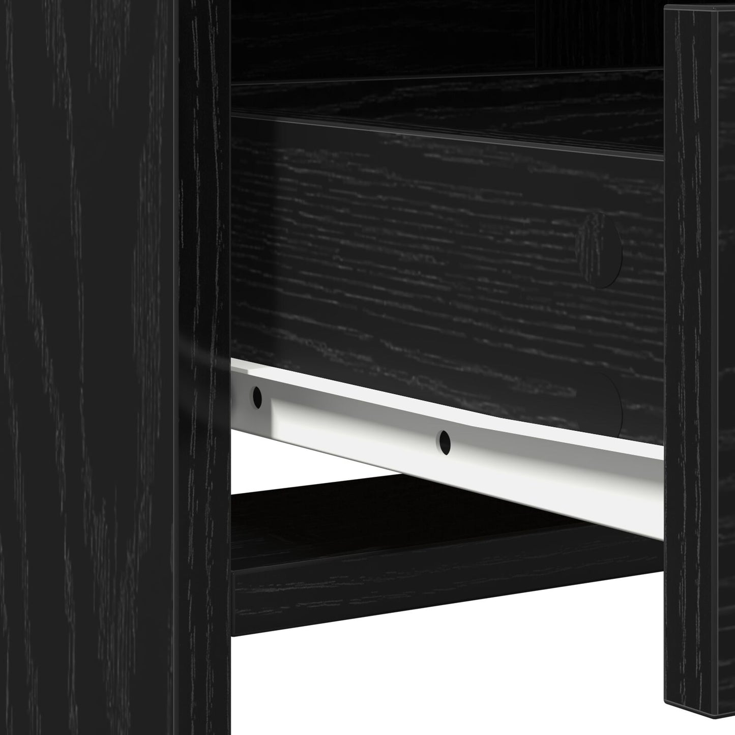 2-delars sminkbord med LED svart konstruerat trä