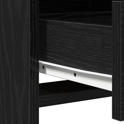 2-delars sminkbord med LED svart konstruerat trä