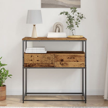 Konsolbord Gammalt Trä 75x40x75 cm Konstruerad Trä och Stål