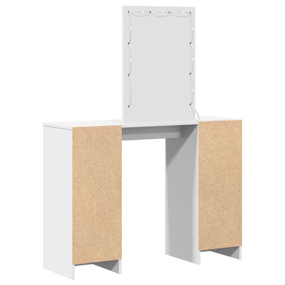 Sminkbord med LED-lampor Vitt 102x33x135 cm