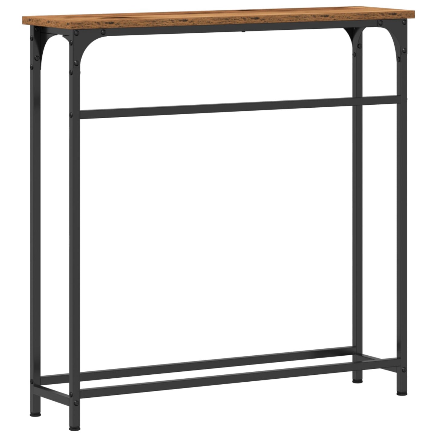 Konsolbord gammalt trä 75x19,5x75 cm konstruerat trä och stål