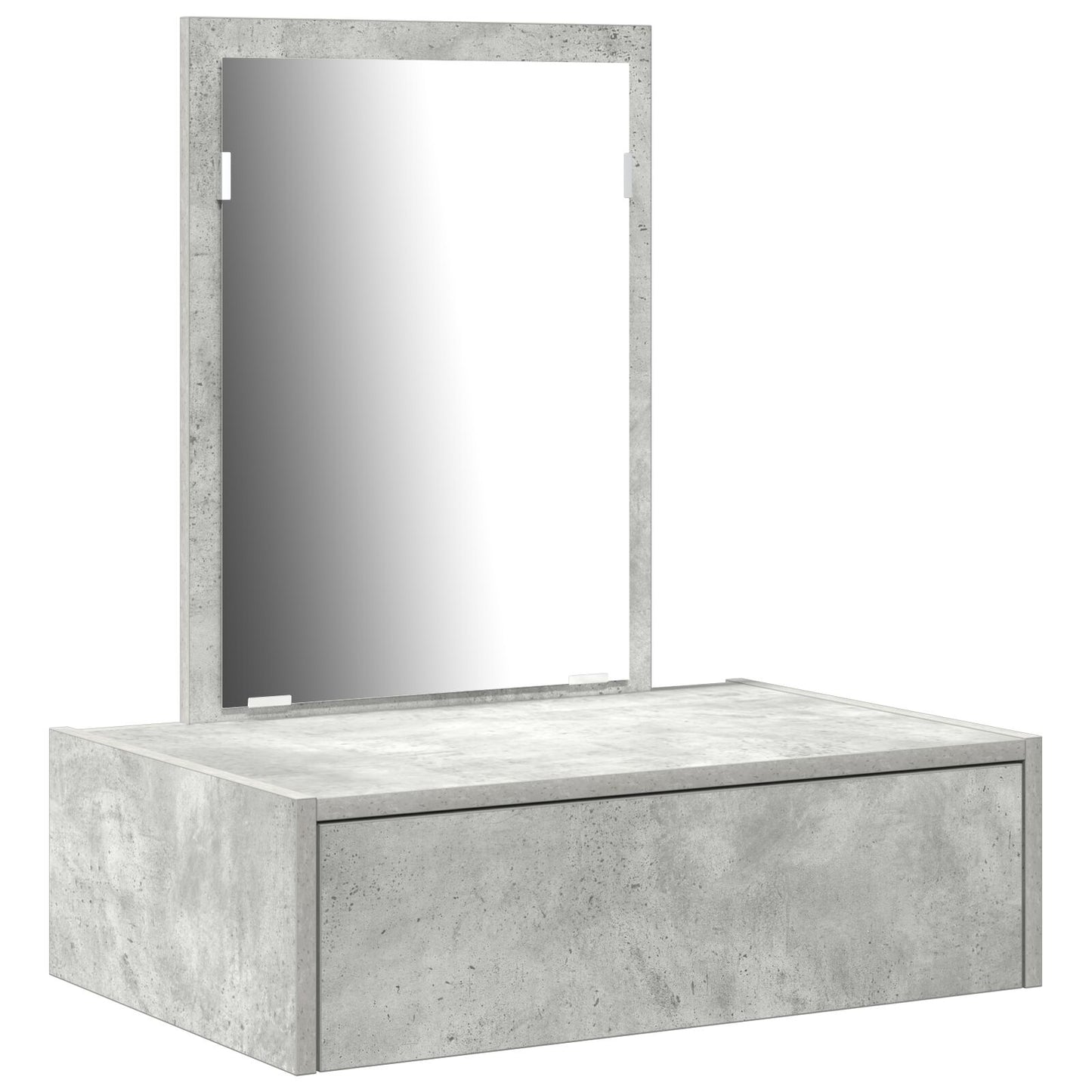 Väggmonterat sminkbord Betonggrå 60x40x70 cm