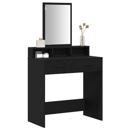 Sminkbord Svart ek MDF och glas 79 x 41 x 140 cm Sminkbord