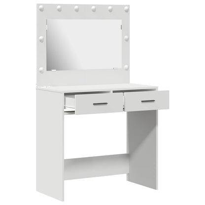 Sminkbord med LED-lampor Vit 78,5x41x135 cm