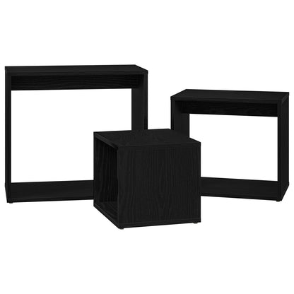 Nesting Tables 3 st Svart Ek Konstruerat Trä