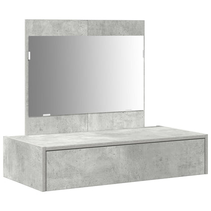 Väggmonterat sminkbord Betonggrå 83x40x70 cm