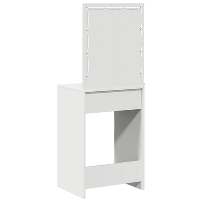 Sminkbord med LED-lampor Vitt 50x41x135 cm