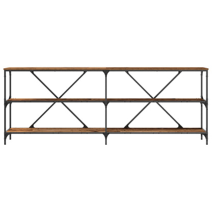 Konsolbord Gamla Trä 200x30x75 cm Ingenjörsträ och Stål