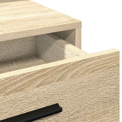 Sminkbord med LED-ljus Sonoma Ek 79x41x135 cm