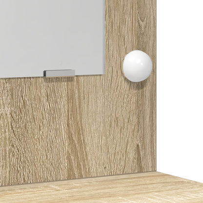 2-delat sminkbord med LED i sonomaek och konstruerat trä