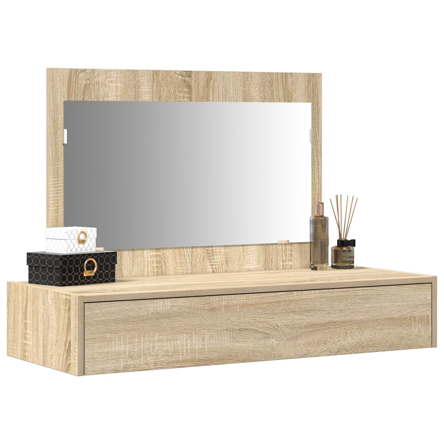 Väggmonterat Sminkbord Sonoma Ek 100x40x70 cm