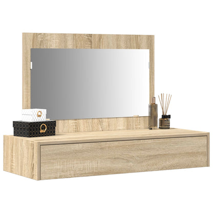 Väggmonterat Sminkbord Sonoma Ek 100x40x70 cm