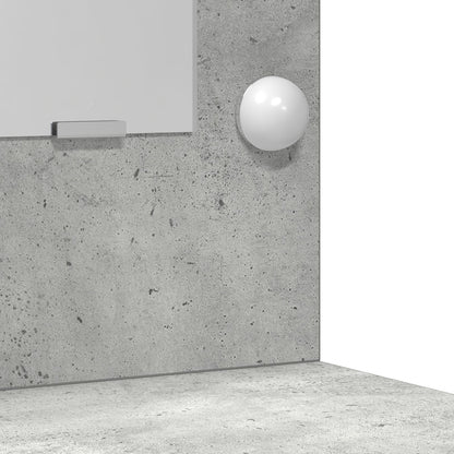 3-delat sminkbord med LED betonggrå konstruerat trä