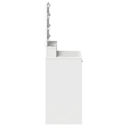 Sminkbord med LED-lampor Vit 50x41x135 cm