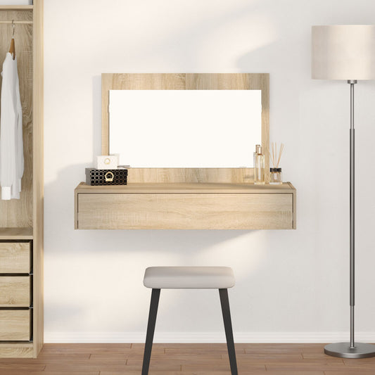 Väggmonterat Sminkbord Sonoma Ek 100x40x70 cm