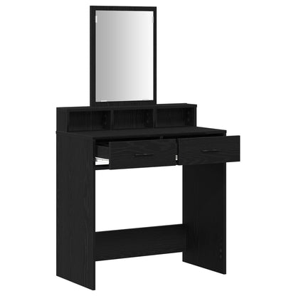 Sminkbord Svart ek MDF och glas 79 x 41 x 140 cm Sminkbord