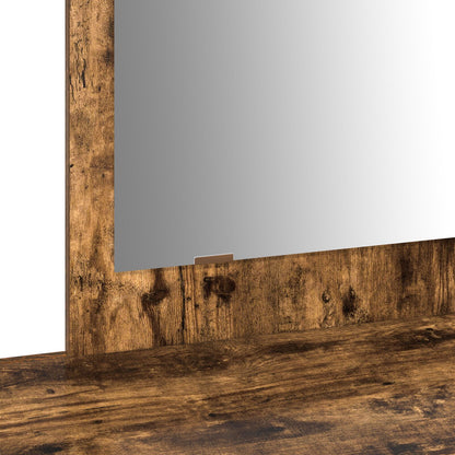 Väggmonterat Sminkbord Rökt Ek 100x40x70 cm