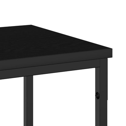 Console Table Svart Ek 200x30x75 cm Konstruerat Trä och Stål