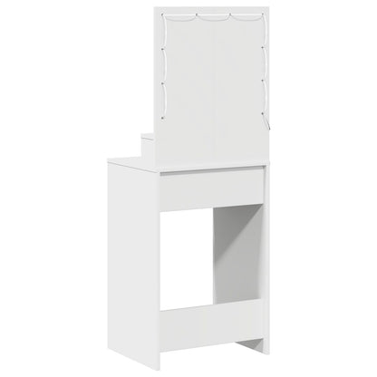 Sminkbord med LED-lampor Vit 50x41x135 cm