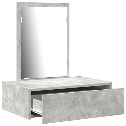 Väggmonterat sminkbord Betonggrå 60x40x70 cm