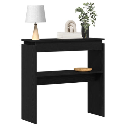 Konsolbord Svart Ek 80x30x80 cm Ingenjörsträ