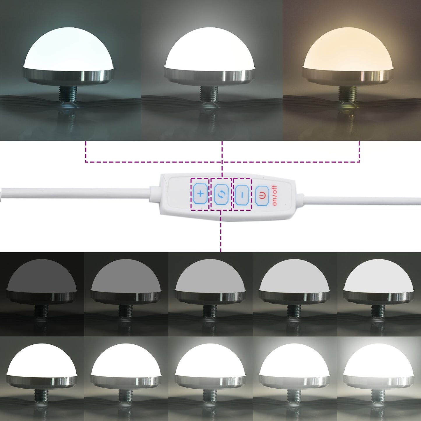 Väggmonterat Sminkbord med LED-lampor i Svart Ek