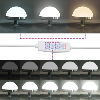 Väggmonterat Sminkbord med LED-lampor i Svart Ek