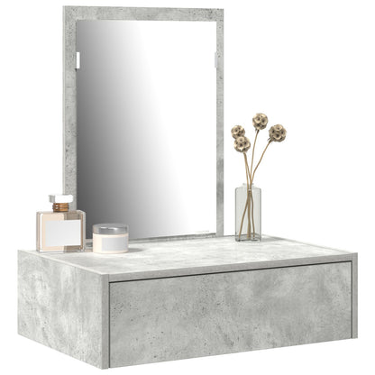 Väggmonterat sminkbord Betonggrå 60x40x70 cm
