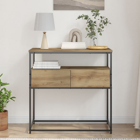 Console Table Artisan Oak 75x40x75 cm Konstruerat trä och stål