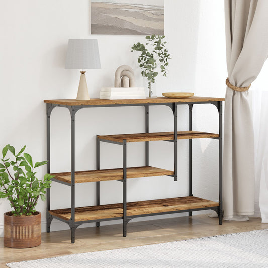 Konsolbord Gammalt Trä 100x35x75 cm Konstruerat Trä och Stål