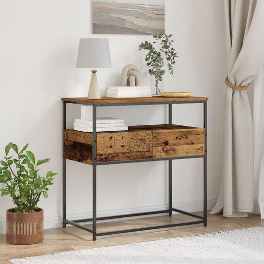 Konsolbord Gammalt Trä 75x40x75 cm Konstruerad Trä och Stål