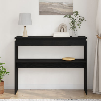 Konsolbord Svart Ek 80x30x102 cm Trä