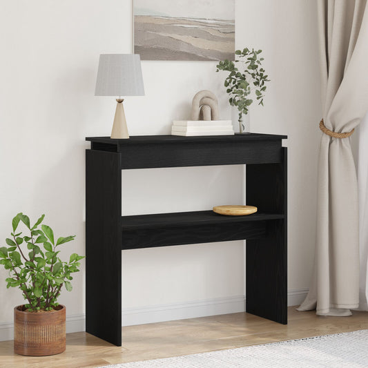 Konsolbord Svart Ek 80x30x80 cm Ingenjörsträ