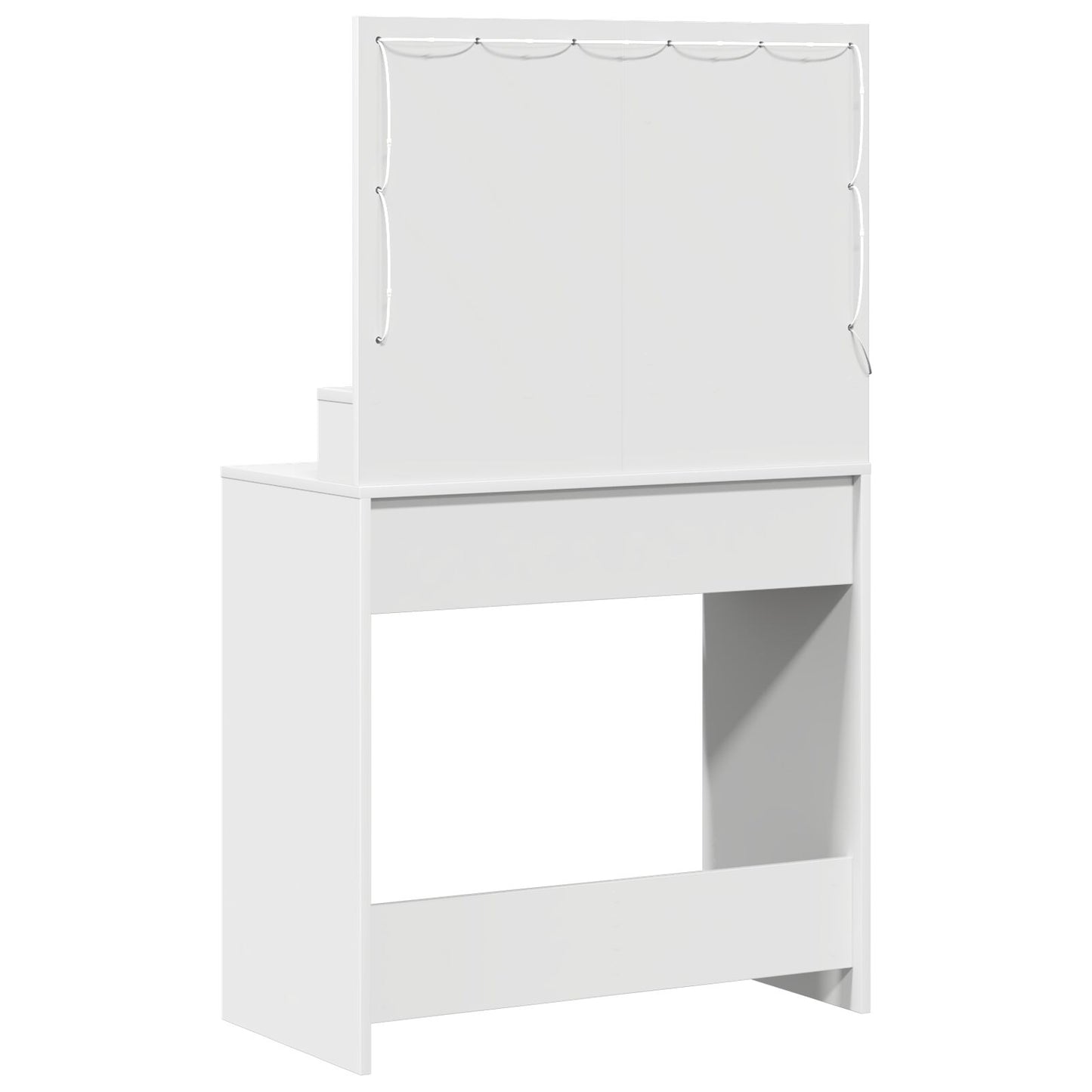 Sminkbord med LED-lampor, Vit, 79x41x135 cm