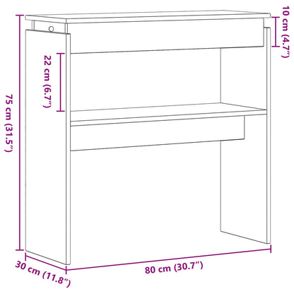Konsolbord Svart Ek 80x30x80 cm Ingenjörsträ