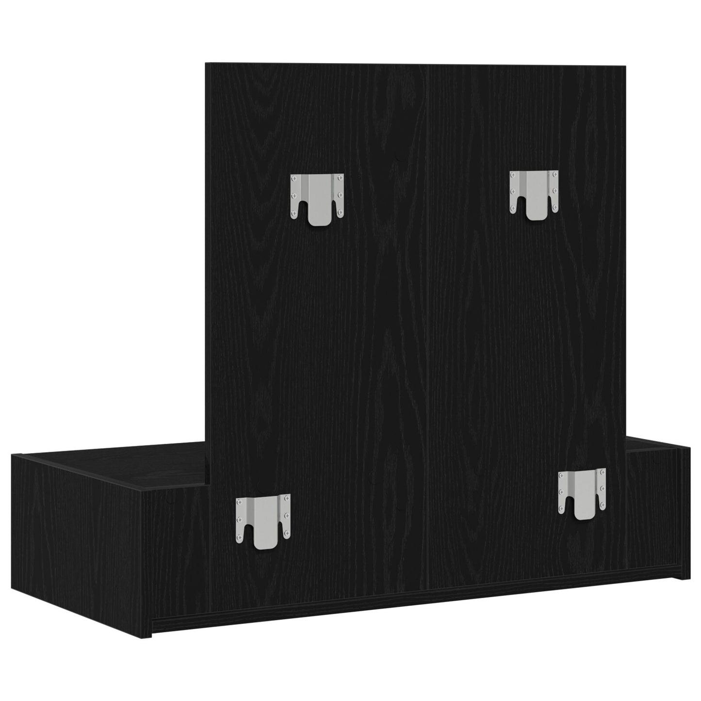 Väggmonterat sminkbord svart ek 83x40x70 cm