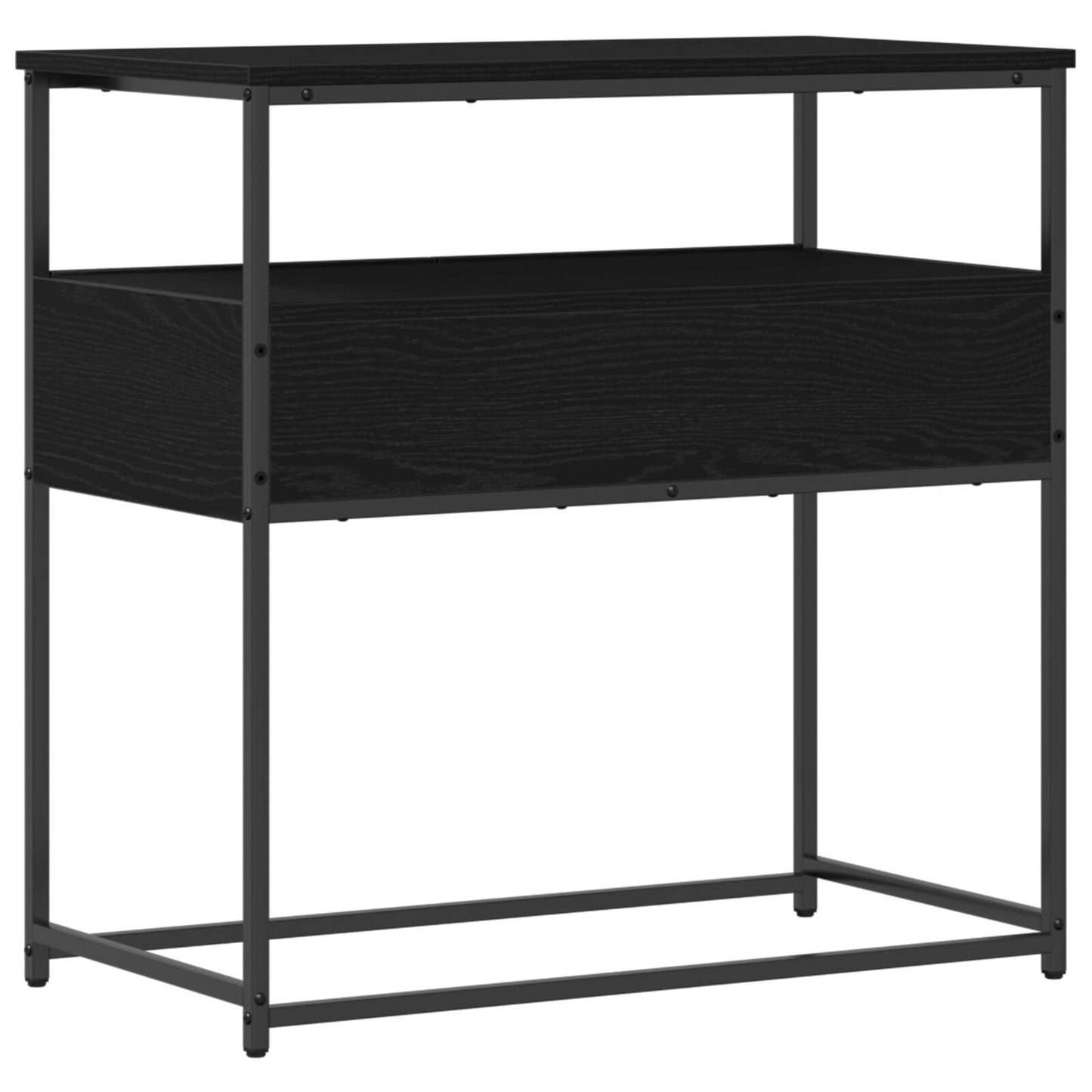Konsolbord Svart Ek 75x40x75 cm Konstruerat trä och Stål