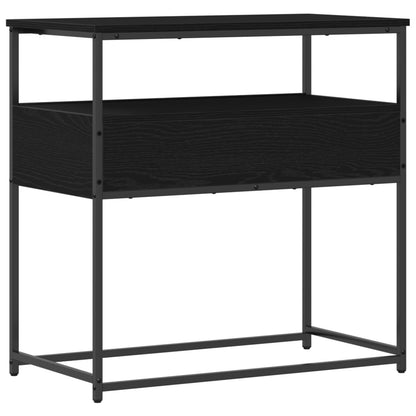 Konsolbord Svart Ek 75x40x75 cm Konstruerat trä och Stål