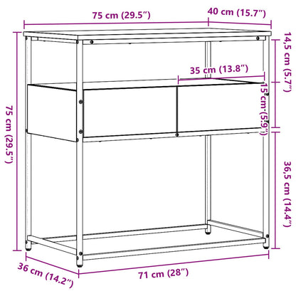 Konsolbord Gammalt Trä 75x40x75 cm Konstruerad Trä och Stål