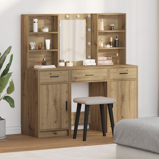 3-delars sminkbord set i Artisan ek konstruerat trä