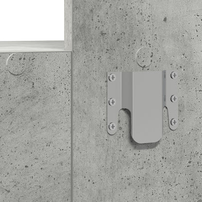 Väggmonterat sminkbord Betonggrå 83x40x70 cm