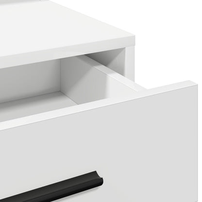 Sminkbord med LED-lampor, Vit, 79x41x135 cm