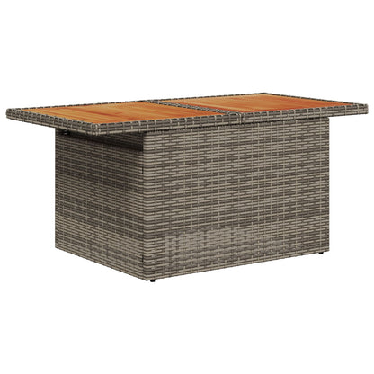 10 Delar Trädgårdsoff set med Kuddar Grå Poly Rattan