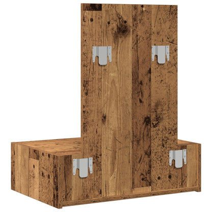 Väggmonterat sminkbord gammalt trä 60x40x70 cm