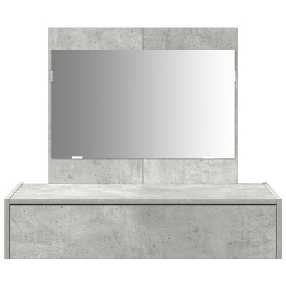 Väggmonterat sminkbord Betonggrå 83x40x70 cm