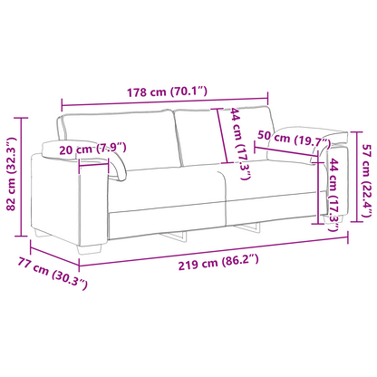 3-sits Soffa Linne 178 cm